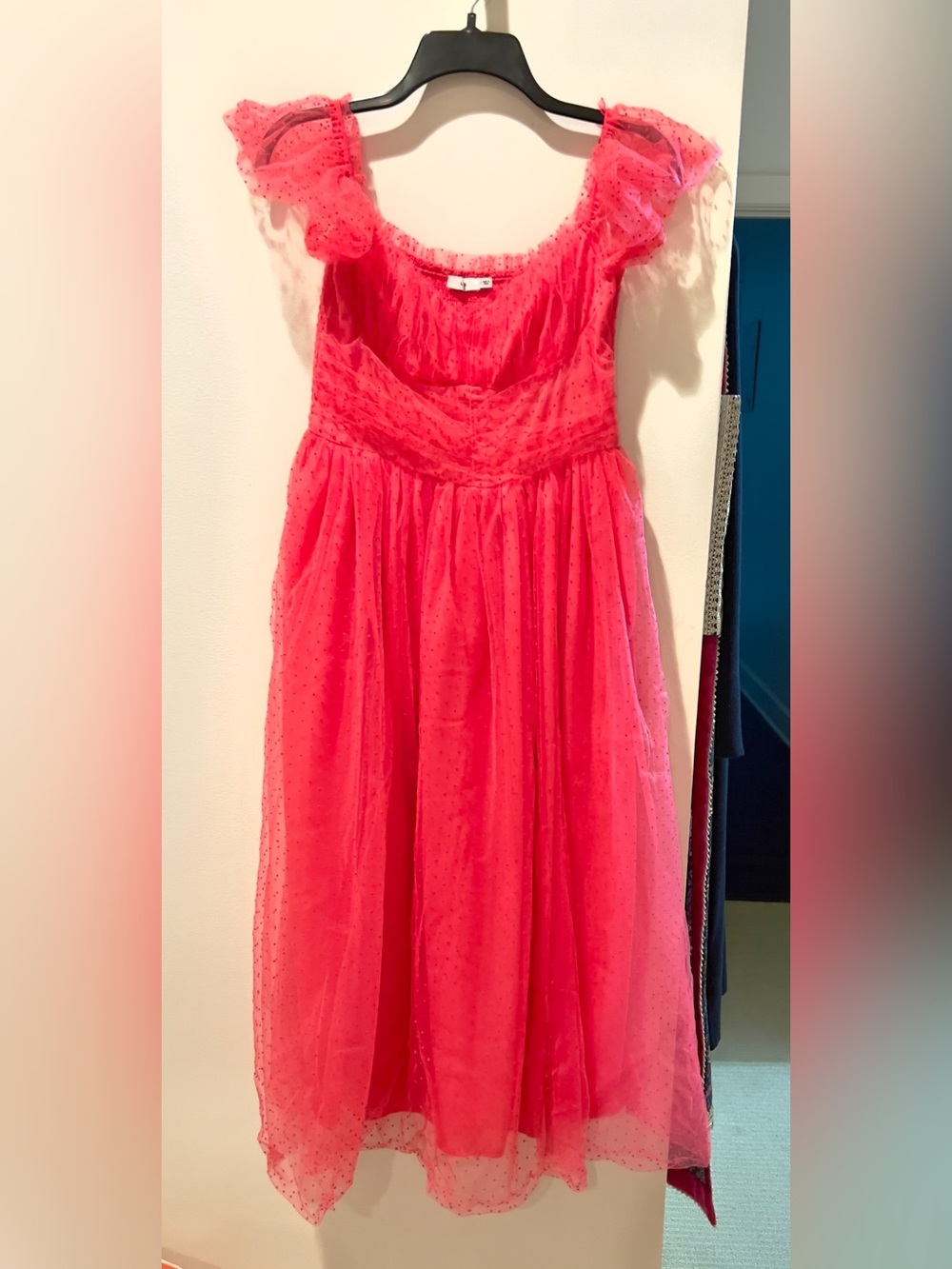 Pink midi organza dress